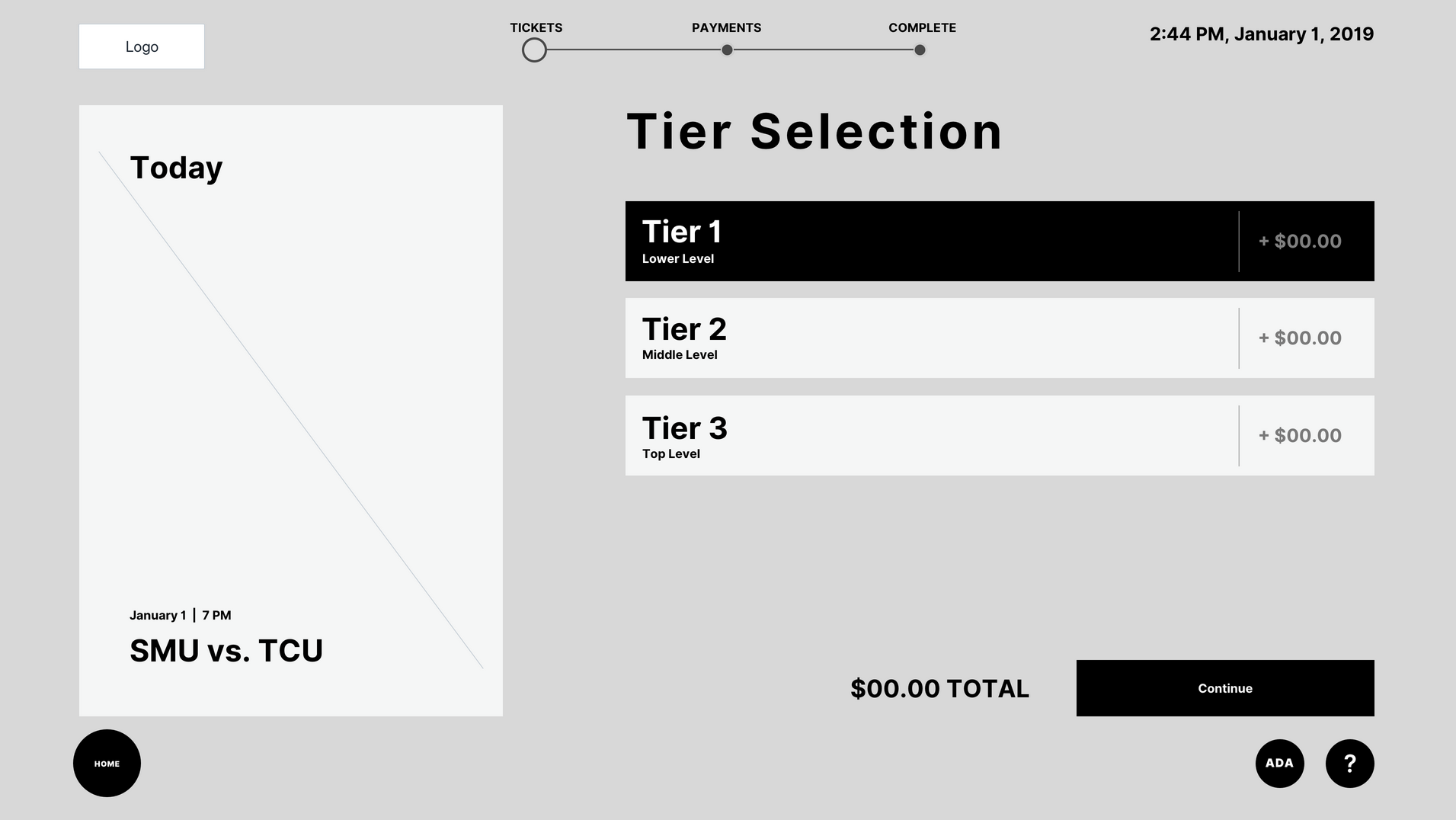 Select tier selection