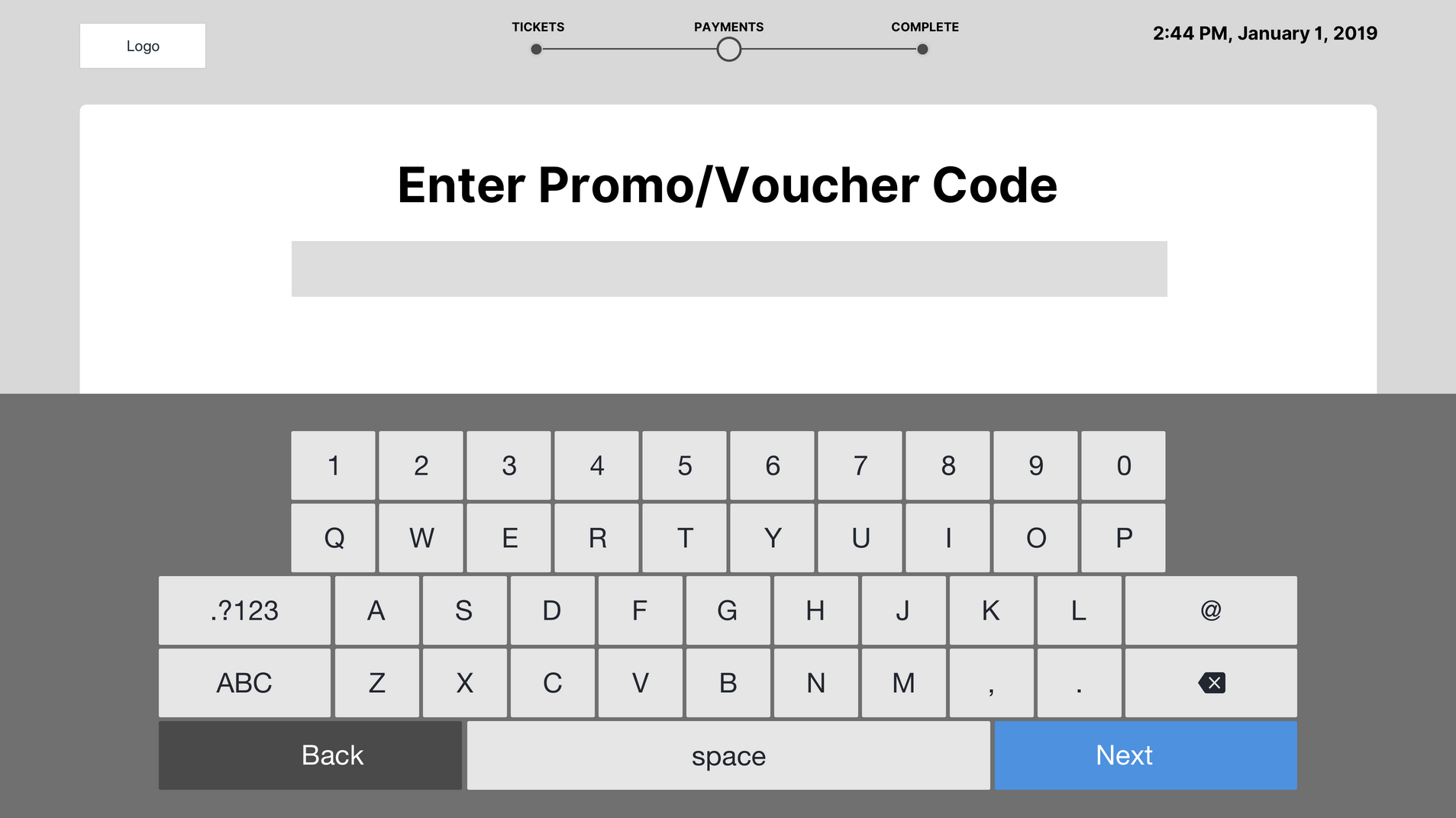 Promo code input