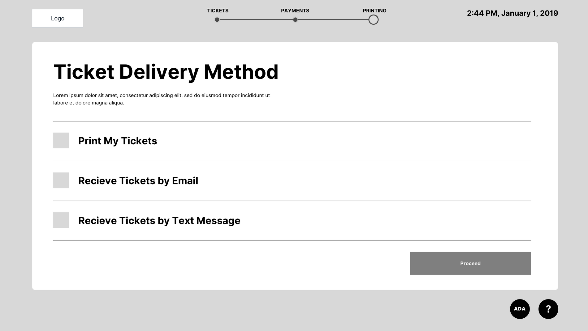 Ticket delivery methods