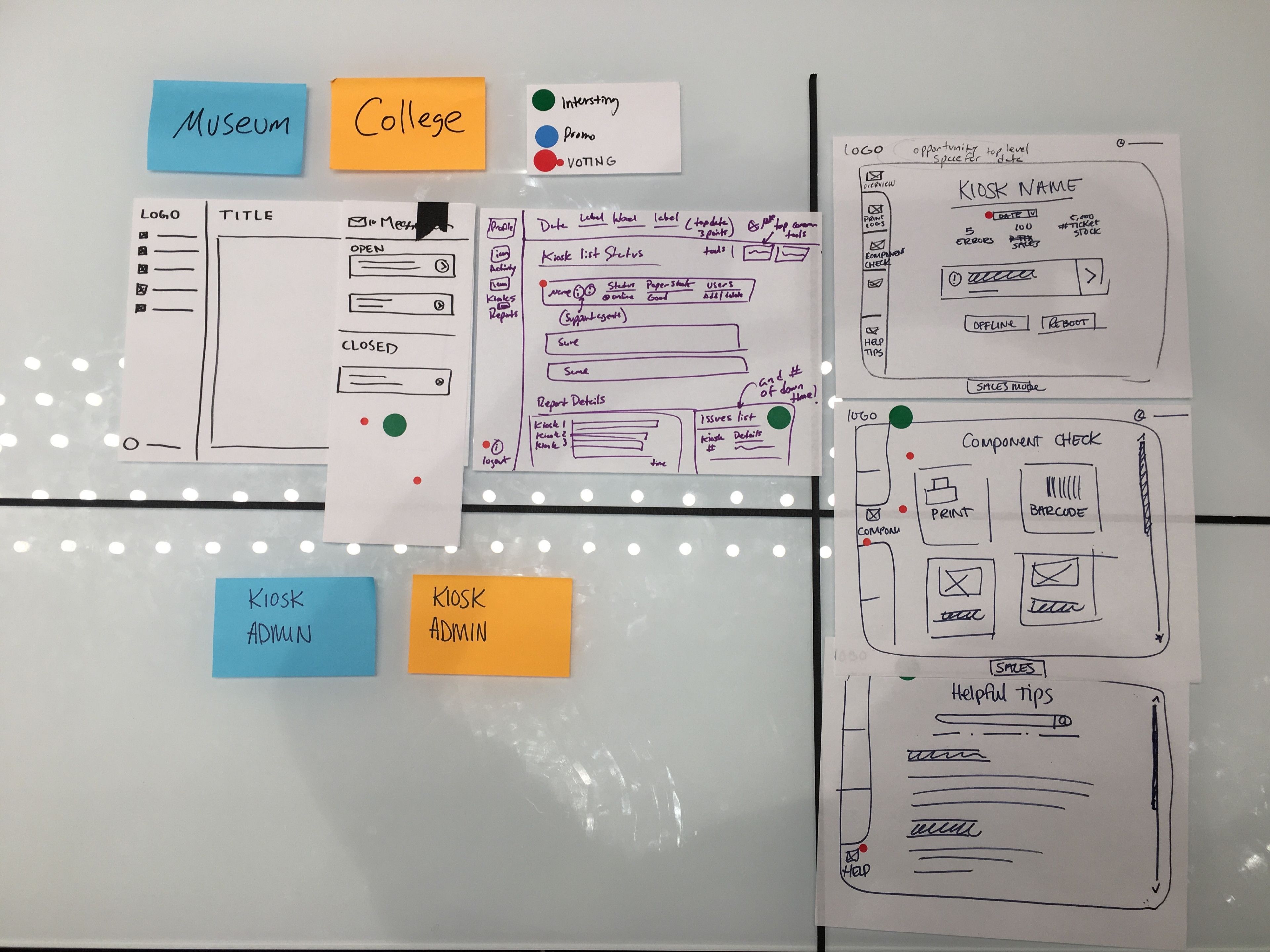 Kiosk Control Center design concepts